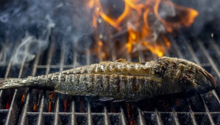 Barbecued-Sea-Bass-BBQ How to Barbecue Whole Sea Bass - It Smelled Good Fish Food Fishing Tips 